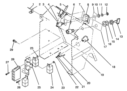 Dash Assembly Diagram and Parts List for 72041 3900001 - 3999999 Toro Lawn Tractor