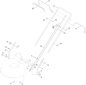 Handle Assembly Diagram and Parts List for 21352 400000000 - 412256382 Toro Lawn Mower