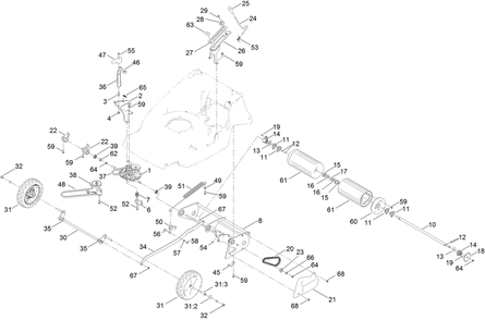 Traction And Height-Of-Cut Assembly Diagram and Parts List for 2657 404000000 - 406999999 Toro Lawn Mower