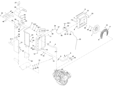 Part Location Diagram of 120-5573 Toro Coolant Reservoir Asm