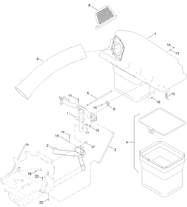 Twin Bag Assembly Diagram and Parts List for 79851 400000000 - 999999999 Toro Lawn Tractor