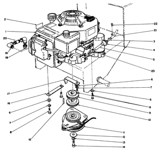 Engine Assembly Diagram and Parts List for 30175 39000001 - 39999999 Toro Lawn Tractor Accessories