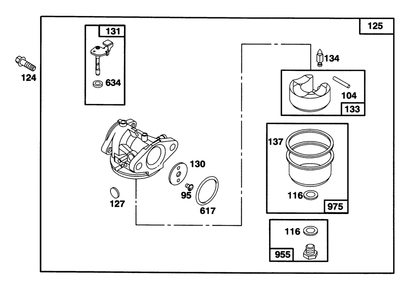 Engine Briggs & Stratton Model 127802-0640-01 Diagram and Parts List for 20441 6900001 - 6999999 Toro Lawn Mower