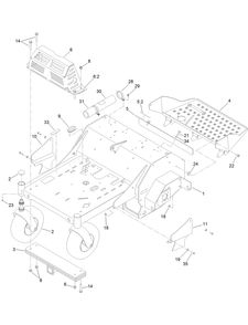Main Frame Assembly Diagram and Parts List for 29519 400000000 - 999999999 Toro Aerator