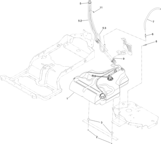 Fuel System Assembly Diagram and Parts List for 75968 402100000-403319980 Toro Lawn Mower