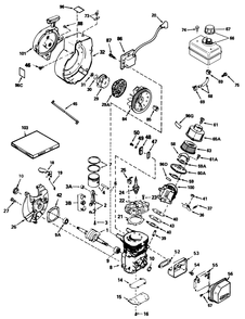 Engine Tecumseh Model No. Ah600-1654p Diagram and Parts List for 58432 9000001 - 9999999 Toro Edger