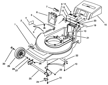 Housing Assembly Diagram and Parts List for 20907B 4900001 - 4999999 Toro Lawn Mower
