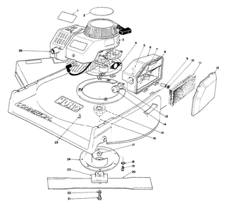 Engine Assembly Diagram and Parts List for 22700B 49000001 - 49999999 Toro Lawn Mower