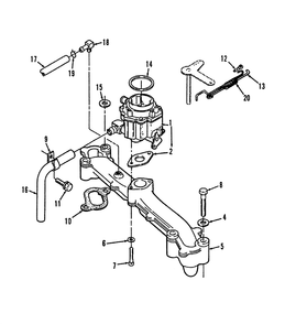 Intake Manifold Power Plus Diagram and Parts List for R1-16O804 2000001 - 2999999 Toro Lawn Tractor