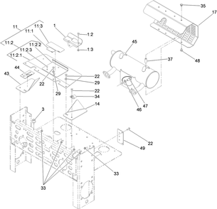 Muffler And Guard Assembly Diagram and Parts List for 74296 (311000001-311999999)(2011) Toro Lawn Mower