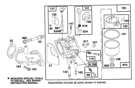 Engine Briggs & Stratton Model 28m707-0122-01 Diagram and Parts List for 71191 5910001 - 5999999 Toro Lawn Tractor