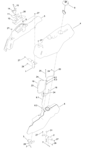 Body Styling And Fuel Pod Assembly Diagram and Parts List for 75750 409479951 - 410219308 Toro Lawn Tractor