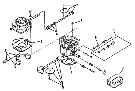 Carburetor Diagram and Parts List for 73420 4900001 - 4999999 Toro Lawn Tractor