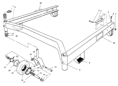 Part Location Diagram of 94-4165 Toro Frame-Suspension Assembly