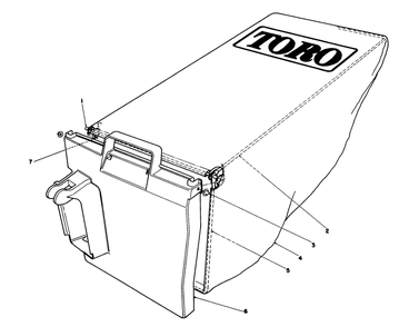 Grass Bag Assembly No. 12-8859 Diagram and Parts List for 20101 1000001 - 1999999 Toro Lawn Mower