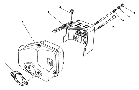 Muffler Assembly Diagram and Parts List for 20684 4000001 - 4999999 Toro Lawn Mower