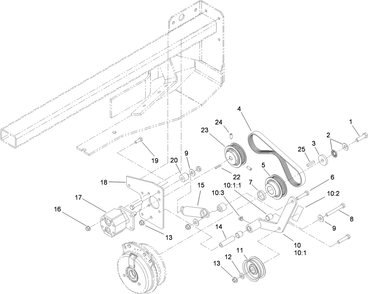 Cooling Pump Drive Assembly Diagram and Parts List for 74269 (311000001-311999999)(2011) Toro Lawn Mower