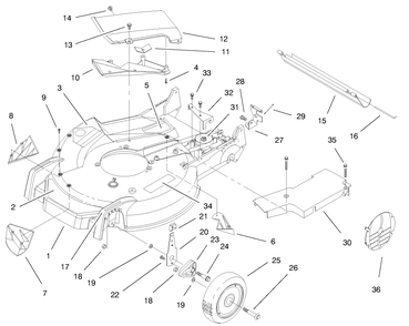 Housing Assembly Diagram and Parts List for 20464 7900001 - 7999999 Toro Lawn Mower