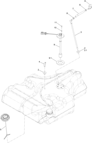 Fuel Tank Assembly Diagram and Parts List for 74950 402100000-403247404 Toro Lawn Mower