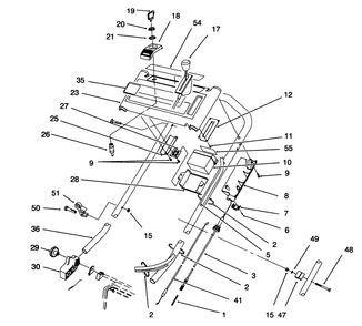 Handle Assembly Diagram and Parts List for 20821B 6900001 - 6999999 Toro Lawn Mower