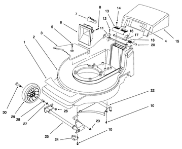 Housing Assembly Diagram and Parts List for 20913B 69000001 - 69999999 Toro Lawn Mower