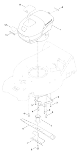Motor Module And Blade Assembly Diagram and Parts List for 21566 400000000 - 999999999 Toro Lawn Mower