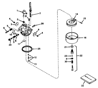 Carburetor No. 631927 Diagram and Parts List for 38045 4000001 - 4999999 Toro Snow Blower