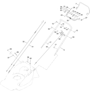 Handle Assembly Diagram and Parts List for 2657 404000000 - 406999999 Toro Lawn Mower