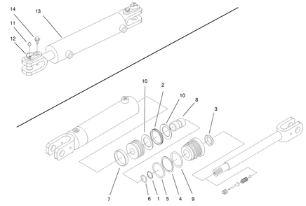 Hydraulic Cylinder Assembly No. 99-3278 Diagram and Parts List for 22302 990001 - 999999 Toro Lawn Tractor Accessories