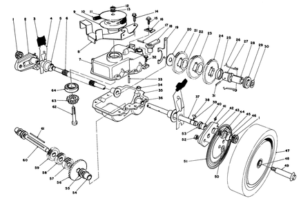 Gear Case Assembly Diagram and Parts List for 20747 5000001 - 5999999 Toro Lawn Mower