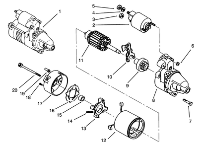 Starter Assembly Diagram and Parts List for 72041 3900001 - 3999999 Toro Lawn Tractor