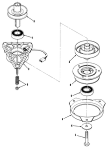 Engine Pulley And Pto Clutch Diagram and Parts List for 32-120EA1 1000001 - 1999999 Toro Lawn Tractor