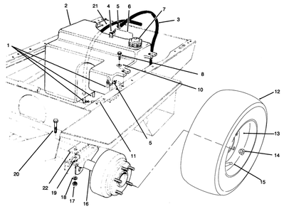 Fuel Tank & Axle Assembly Diagram and Parts List for 30620 690001 - 699999 Toro Lawn Tractor
