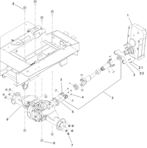 Front Axle And Driveline Assembly Diagram and Parts List for 25530T 323000000 - 999999999 Toro Lawn Tractor Accessories