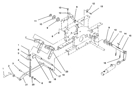 Hydraulic Lift System Diagram and Parts List for 73521 6900001 - 6999999 Toro Lawn Tractor