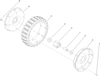 Wheel Assembly 1 Diagram and Parts List for 22186TE (311000001-311999999)(2011) Toro Lawn Mower