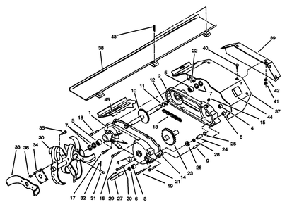 Gear Case Assembly Diagram and Parts List for 79370 3900001 - 3999999 Toro Lawn Tractor