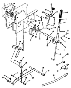 Manual Lift Linkage Diagram and Parts List for R1-12K804 2000001 - 2999999 Toro Lawn Tractor