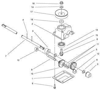 Gear Case Assembly Diagram and Parts List for 20710 7000001 - 7999999 Toro Lawn Mower