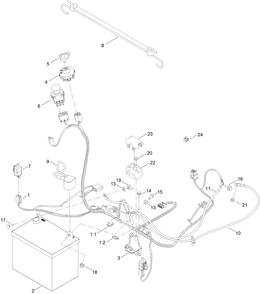 Electrical Assembly Diagram and Parts List for 74687 412456714 - 412456763 Toro Lawn Tractor