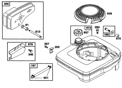 Engine Briggs & Stratton Model 122702-3171-01 Diagram and Parts List for 16403 1000001 - 1999999 Toro Lawn Mower