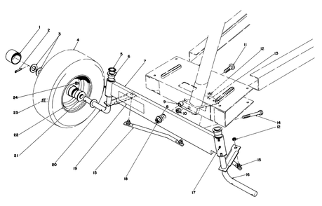 Front Axle Assembly Diagram and Parts List for 56125 3000001 - 3999999 Toro Lawn Tractor
