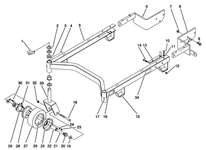 Carrier Frame Assembly Diagram and Parts List for 30148 1000001 - 1999999 Toro Lawn Mower
