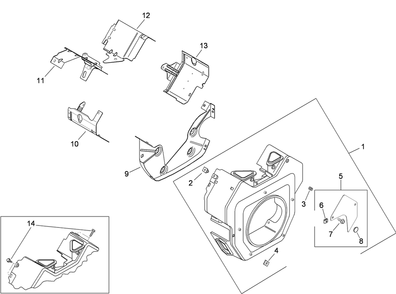 Part Location Diagram of 24027201-S Toro Housing-Blower (Incl. Ref. #2-7)