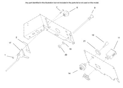 Gauges, Warning Lights & Controls Diagram and Parts List for 73428 8900001 - 8900499 Toro Lawn Tractor