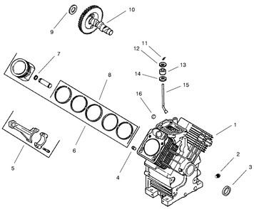 Group 2-Crankshaft Diagram and Parts List for 73560 8900001 - 8999999 Toro Lawn Tractor