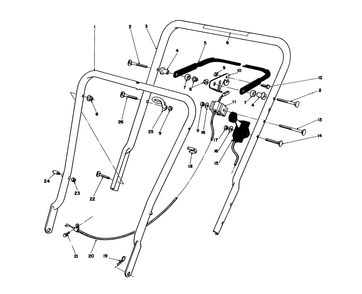 Handle Assembly Diagram and Parts List for 16575 6000001 - 6999999 Toro Lawn Mower