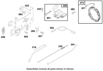 Engine Briggs & Stratton Model 28m707-1122-E1 Diagram and Parts List for 71209 9900001 - 9999999 Toro Lawn Tractor