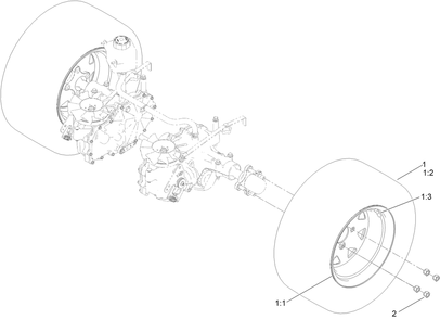Drive Wheel Assembly Diagram and Parts List for 77292TE 408875659-409999999 Toro Lawn Tractor