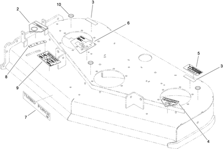 Deck Assembly 2 Diagram and Parts List for 74558 (290000001-290000209)(2009) Toro Lawn Mower